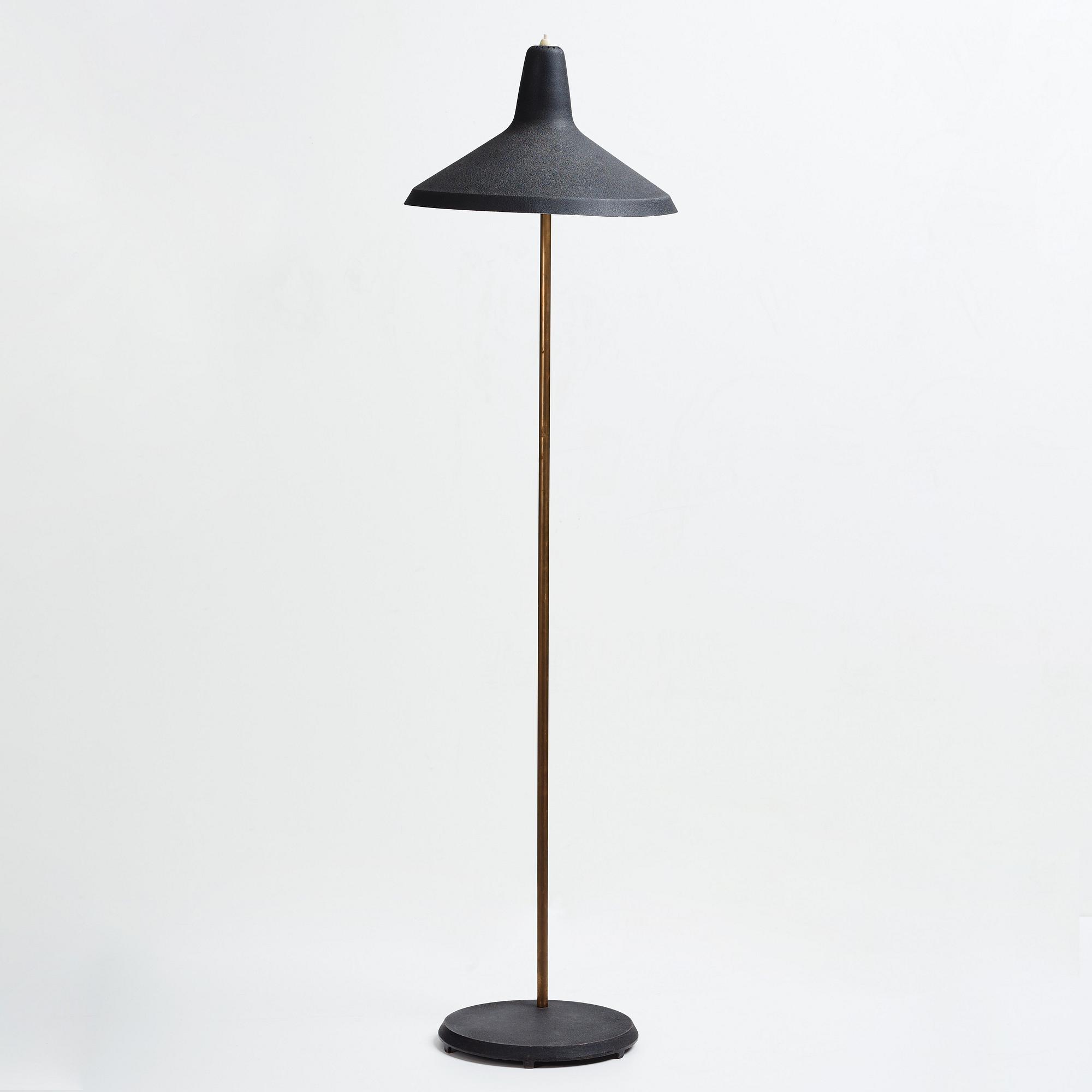 Greta Magnusson Grossman, a 1950´s brass and metal floor light, Bergbom's, Malmö, Sweden.
