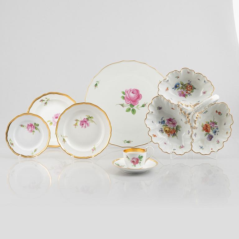 Meissen, a 45-piece "Red Rose" porcelain service, Germany, 19th-20th century.
