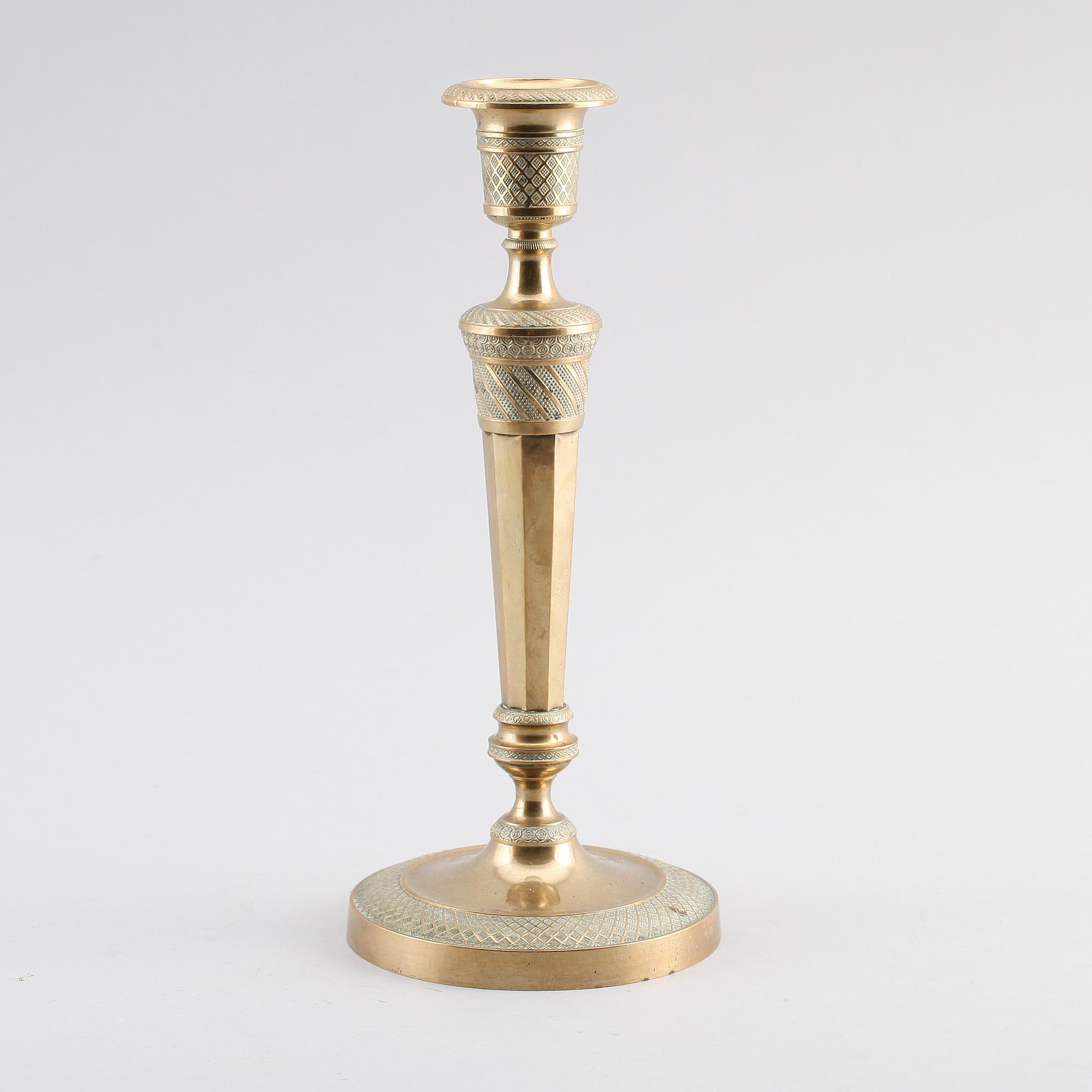 LJUSSTAKE, mässing, directoire, 1700-talets andra hälft.