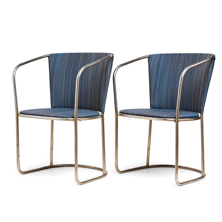 Axel Einar Hjorth, a pair of "Tösse" tubular steel armchairs, Nordiska Kompaniet, Sweden 1930.