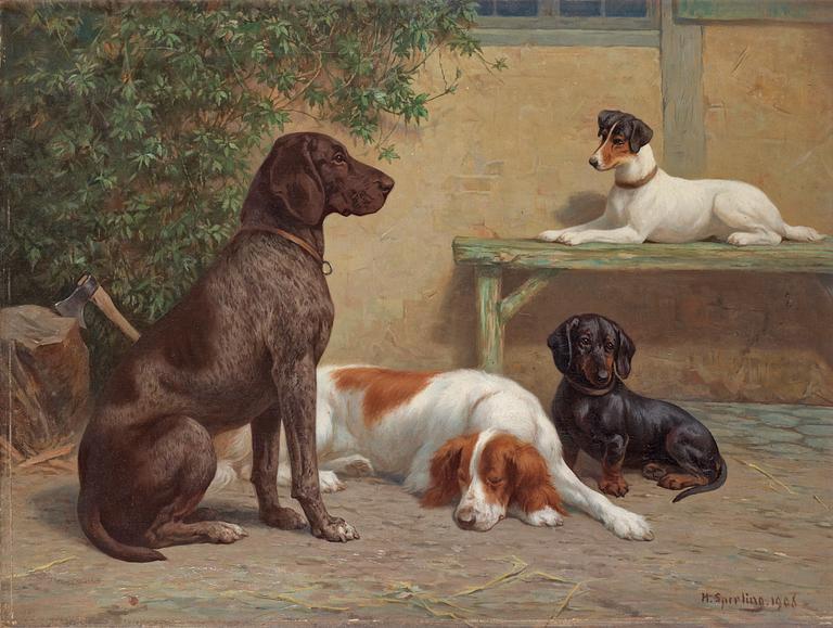 Heinrich Sperling, Group of dogs.