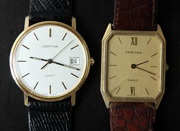 ARMBANDSUR, 2 st, herr. Certina Quartz.