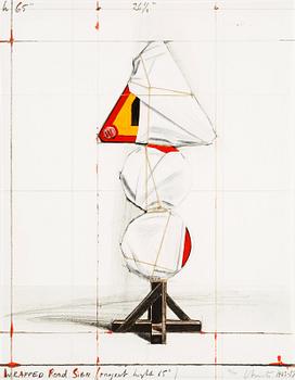 205. Christo & Jeanne-Claude, "Wrapped road sign, project light 65".