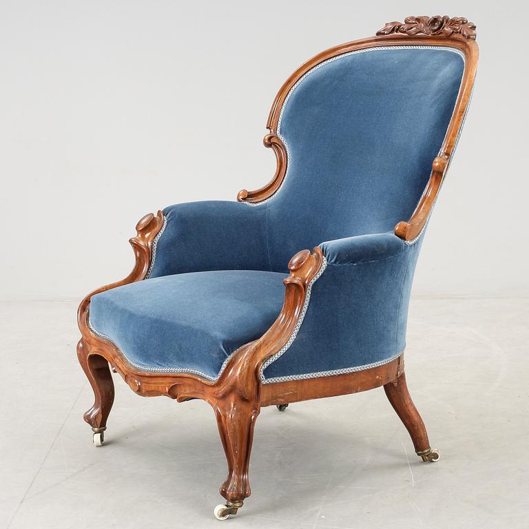 FÅTÖLJ, nyrokoko, 1800-talets slut.