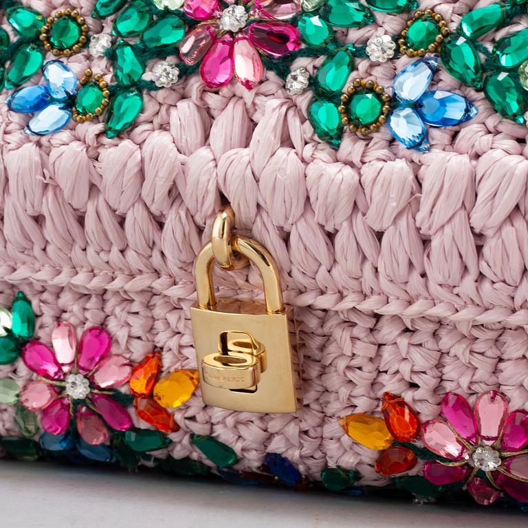 DOLCE & GABBANA, a 'Miss Bonita Satchel' embellished straw bag.