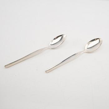 Tapio Wirkkala,  skedar 12 st silver "Tapio", 1963 Kultakeskus, Tavastehus Finland.