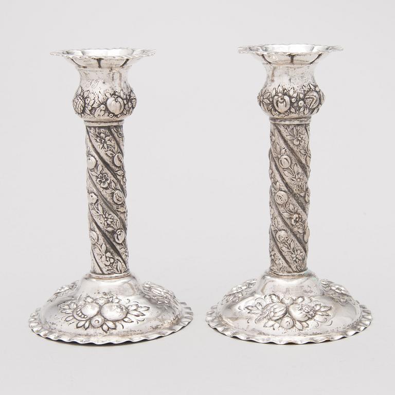 A pair of silver candlesticks, Finnish import marks 1939.