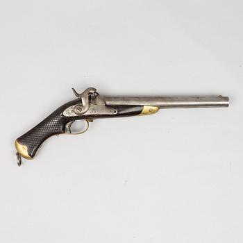 A Swedish smooth bored cavalry percussion pistol, 1850 pattern.