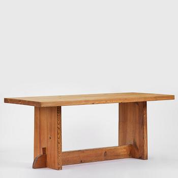 Axel Einar Hjorth, a stained pine "Lovö" dining table, Nordiska Kompaniet, 1930s.