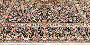 A Kerman Laver carpet, 'Millefleur', approx. 388 x 300 cm.