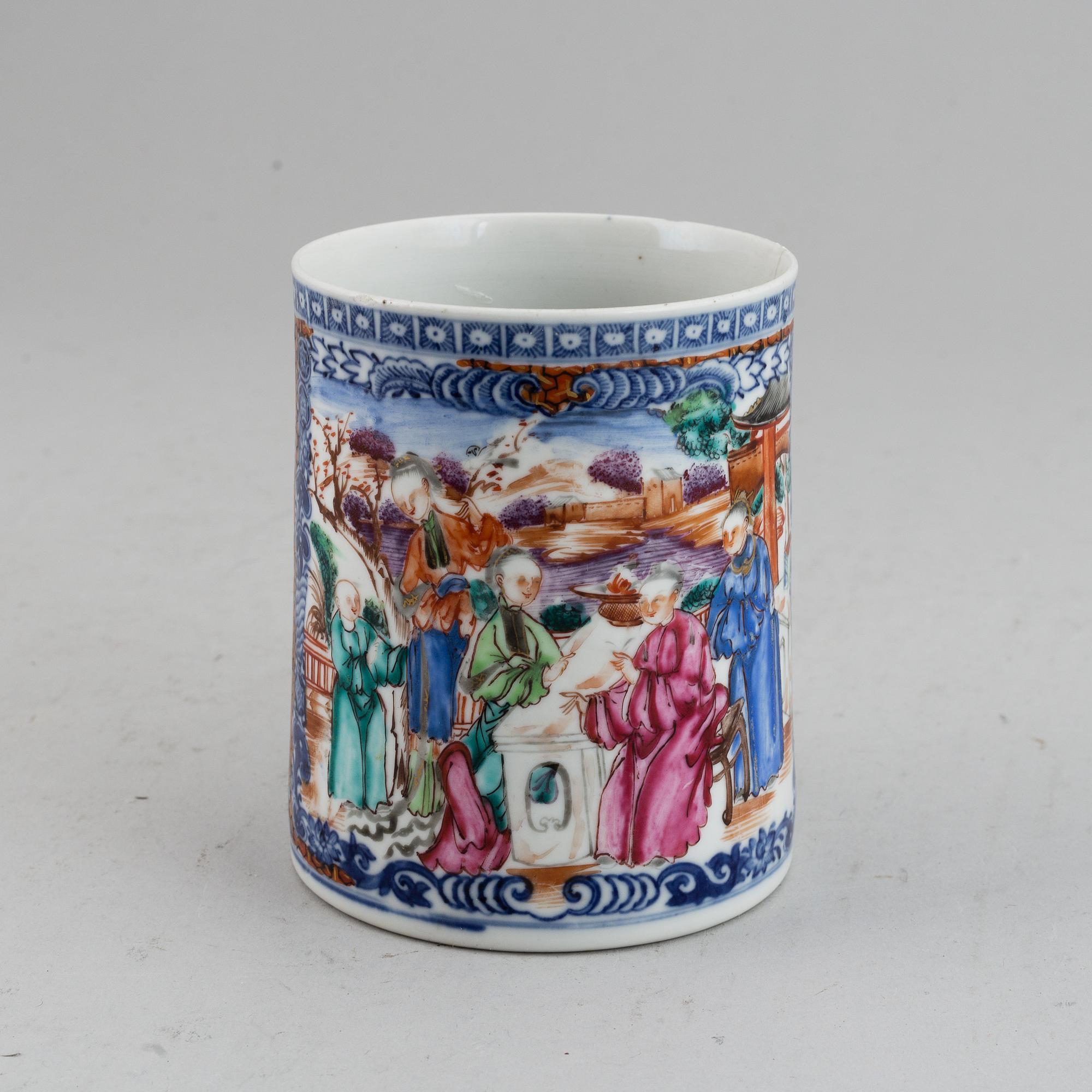 MUGG, kompaniporslin. Qingdynastin, Qianlong (1736-95).