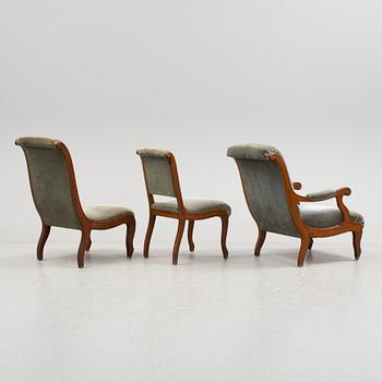 A set of 9 pieces of furniture, probably France and mid 19th century.