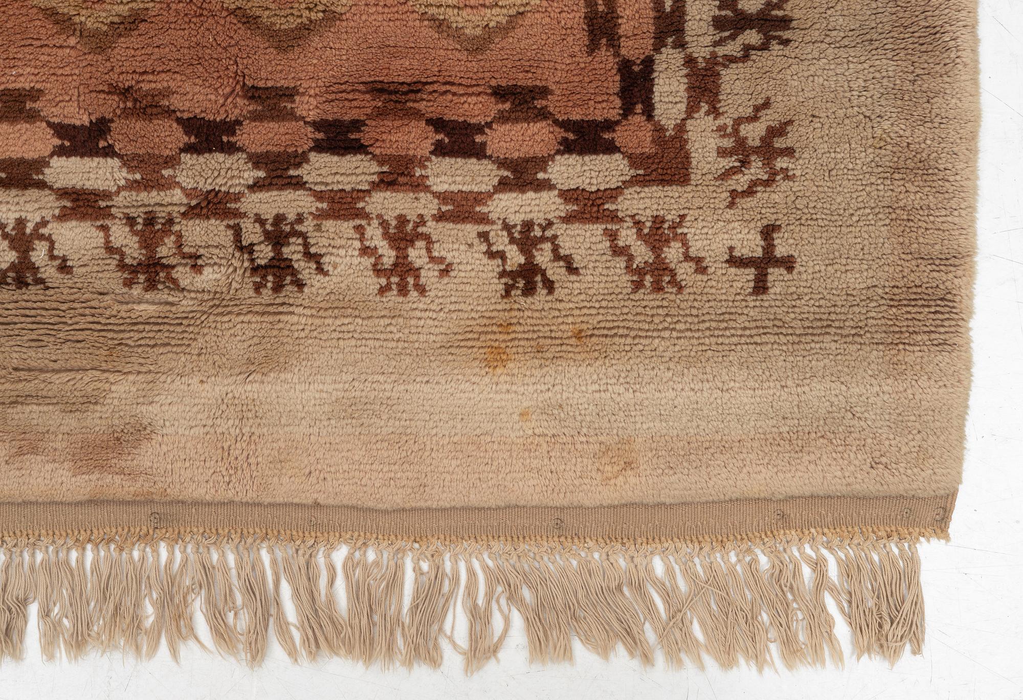 A knotted pile rug, probably Finland, 1930's-40's, c. 295 x 165 cm.