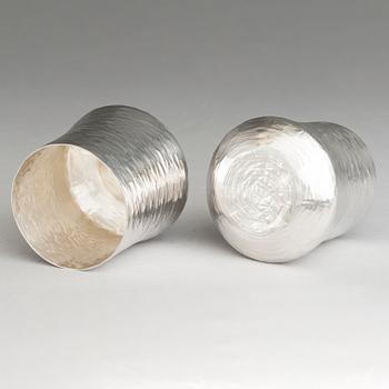 TAPIO WIRKKALA, A set of six silver beakers, marked TW, Kultakeskus, Hämeenlinna, Finland 1975-76.