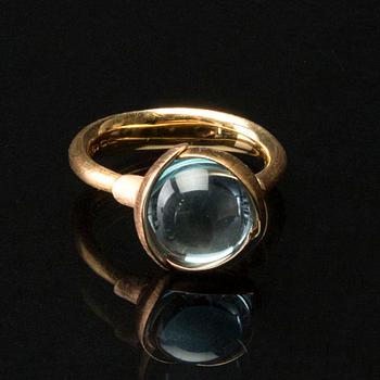 CHARLOTTE LYNGGAARD för OLE LYNGGAARD RING 18K gold w topaz "Lotus" no 2.