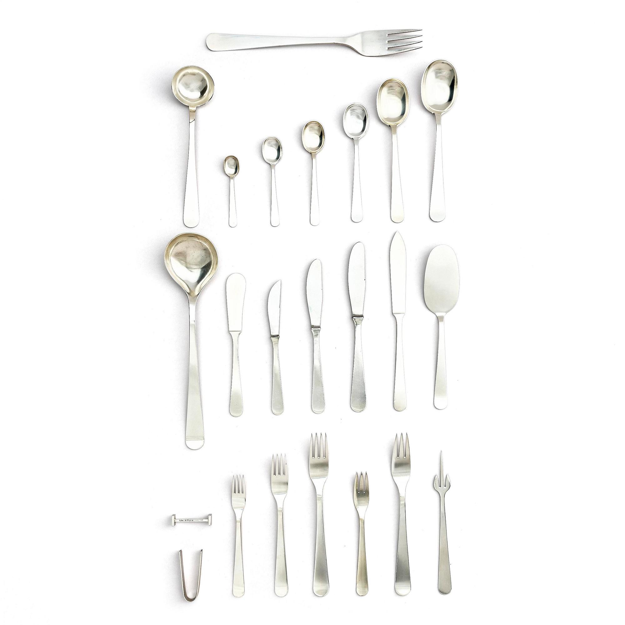 Wiwen Nilsson, a sterling silver cutlery-set of 224 pieces, Lund, Sweden 1954-1966.