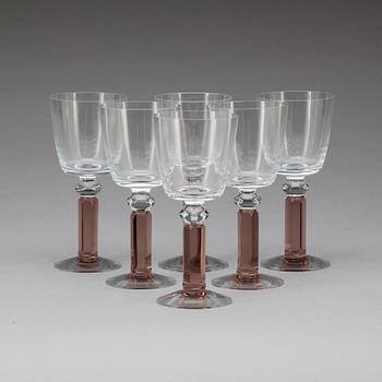 VINGLAS, 6 st, "Versailles", Gunnar Cyrén, Orrefors.