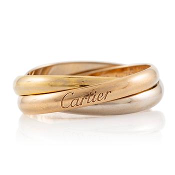 595. A Cartier "Trinity" ring 18K gold in three colours.