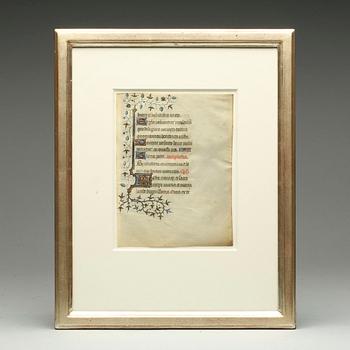 PERGAMENT, troligen flamsk, 1500-tal.