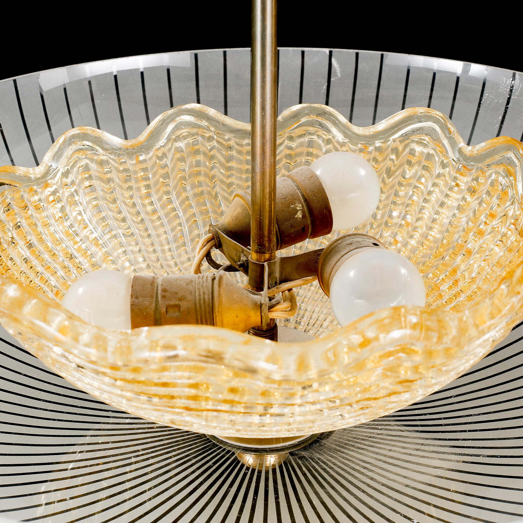 An Orrefors ceiling lamp from the 1940/50s.