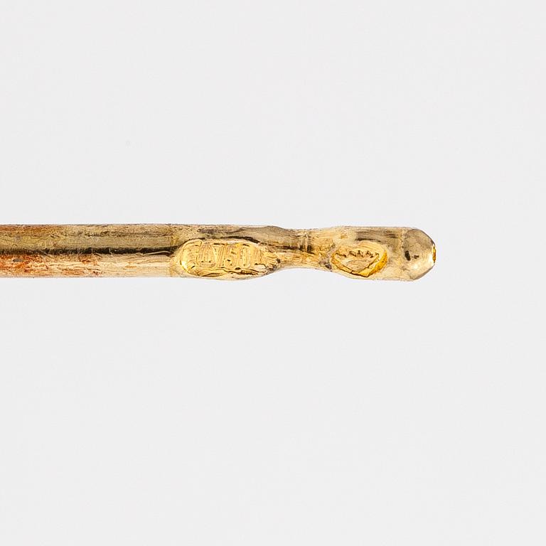 Björn Weckström, Korvakorupari "Silvia", 18K kultaa, timantteja n. 0.12 ct yht. Lapponia.