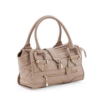 637. BURBERRY, a beige leather shoulder bag.