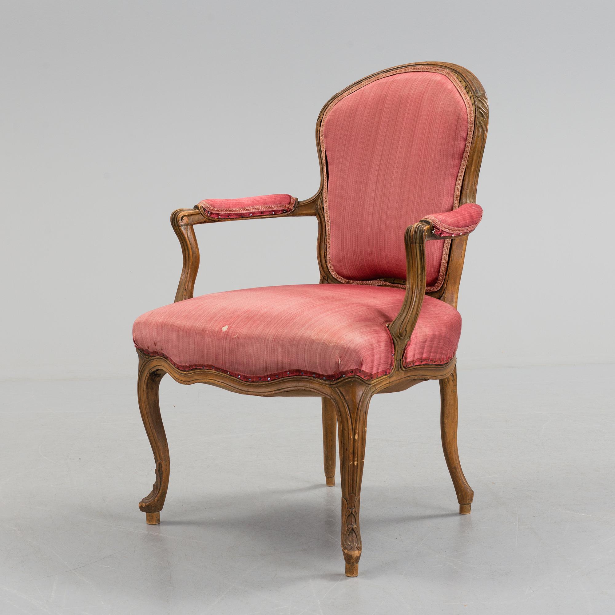 A 19th century rococo style chair.