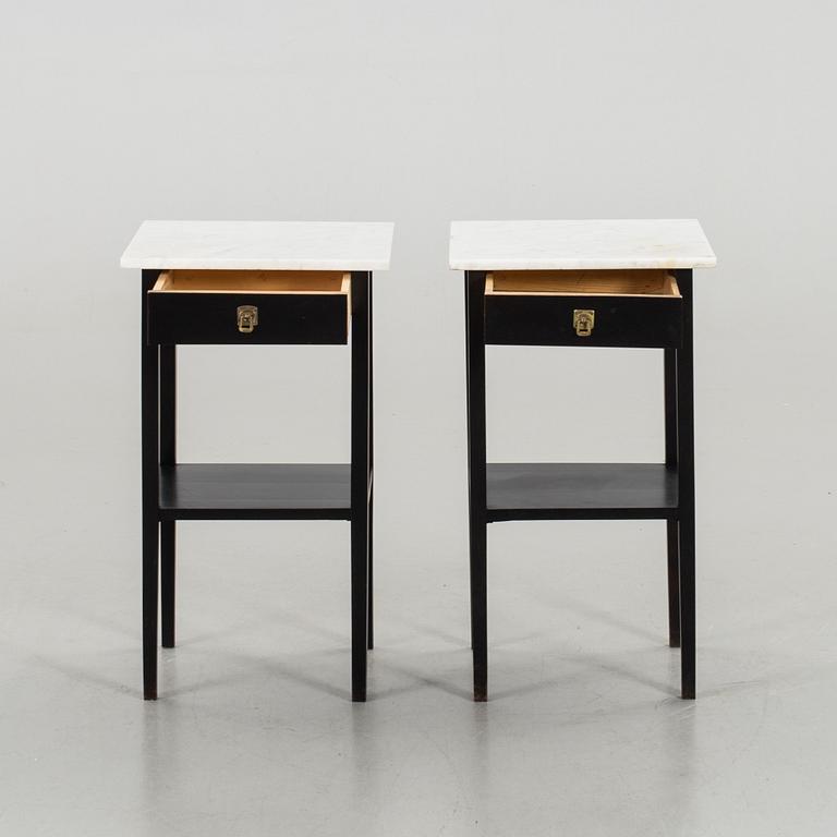 TWO BEDSIDE TABLES.
