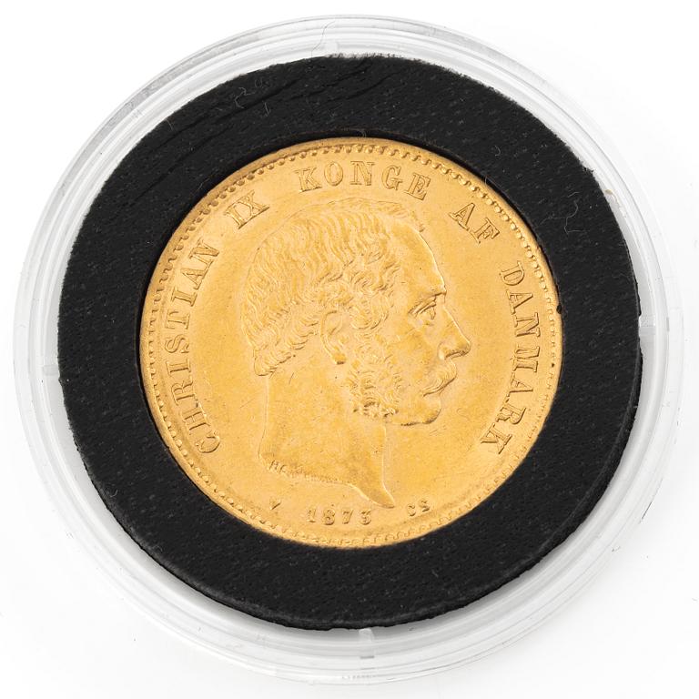 Gold coin, Denmark, Christian IX, 20 kroner, 1873.