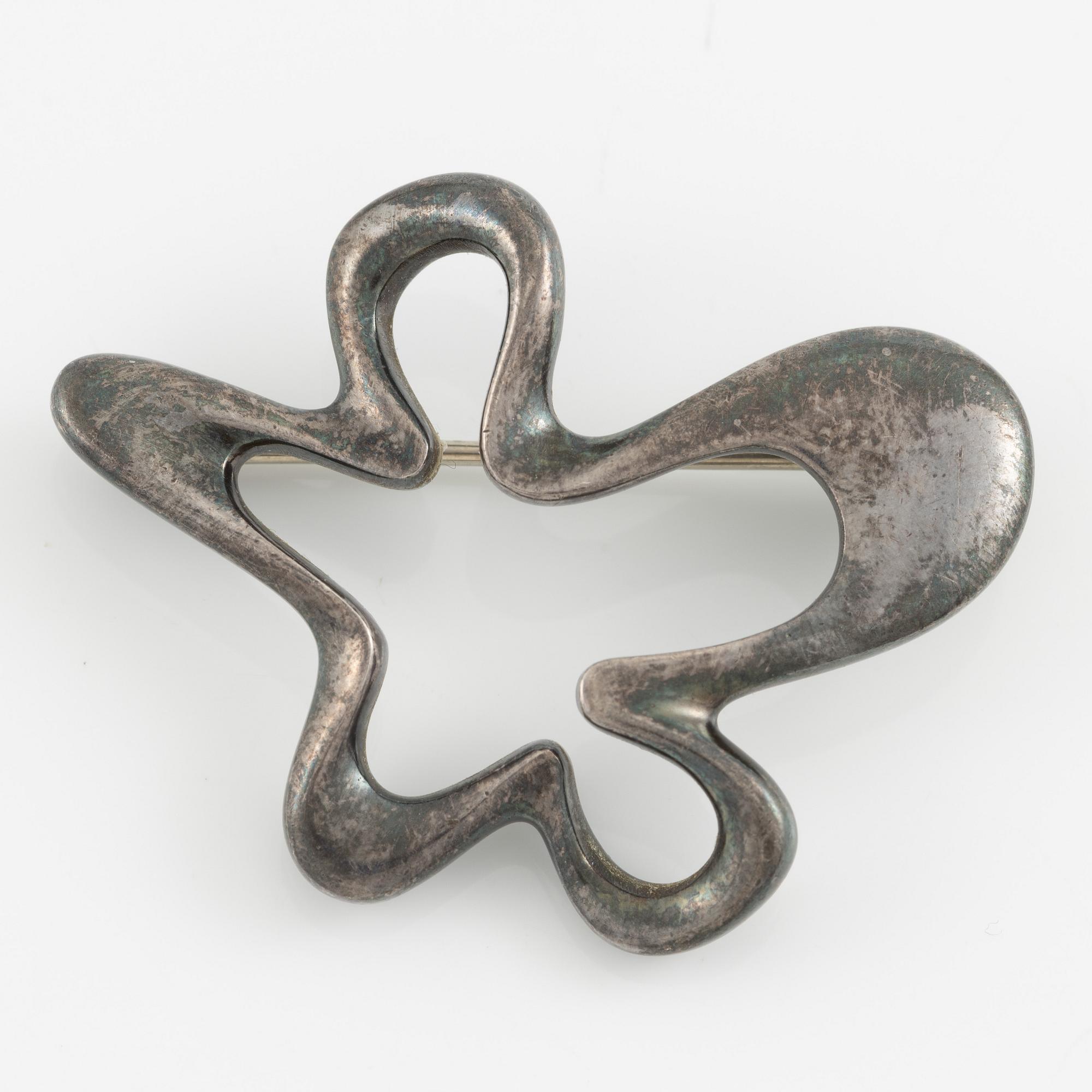 Henning Koppel, brosch, sterlingsilver, Splash, för Georg Jensen, Danmark efter 1945.