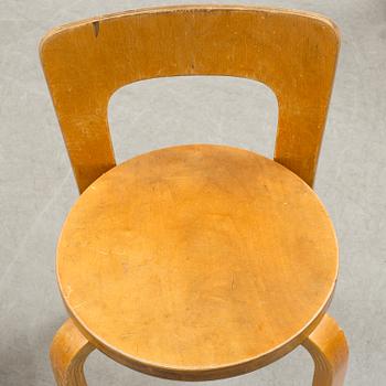 ALVAR AALTO, barnstolar 4 st, N65, Artek, 1950-/60-tal.