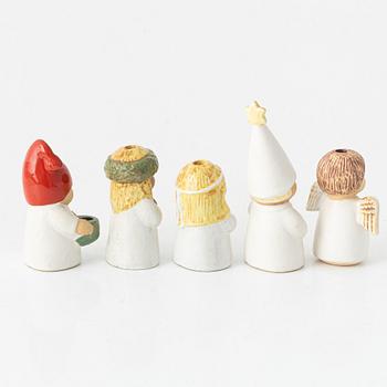 Lisa Larson, five stoneware figurines, "Advent", Gistavsberg.