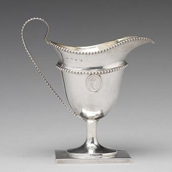 A Swedish 18th century parcel-gilt silver cream-jug, mark of Stephan Westerstahle, Stockholm 1785.