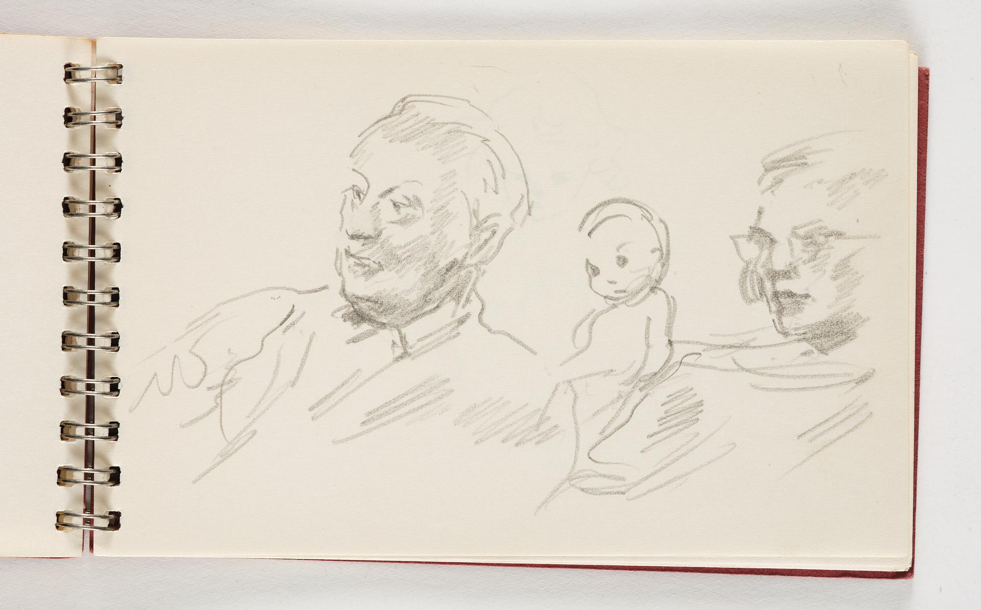 Lotte Laserstein, 10 små skissblock med teckningar.