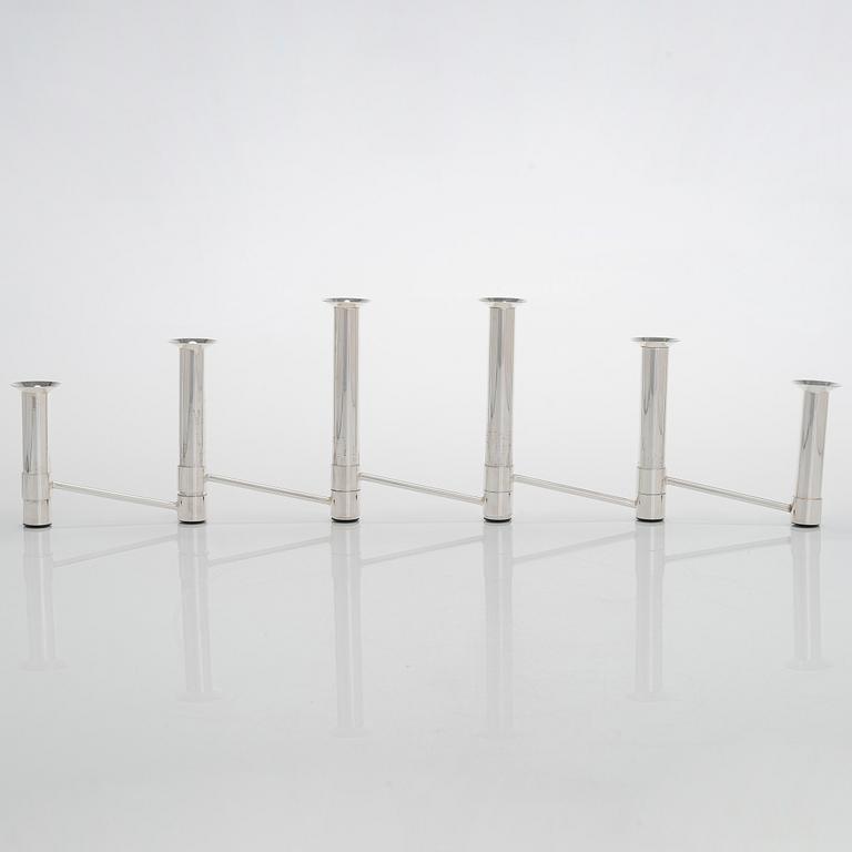 Tapio Wirkkala, a 'Nonstop' silver candelabrum, TW 432, numbered 74/90, for Kultakeskus, Hämeenlinna 2007.