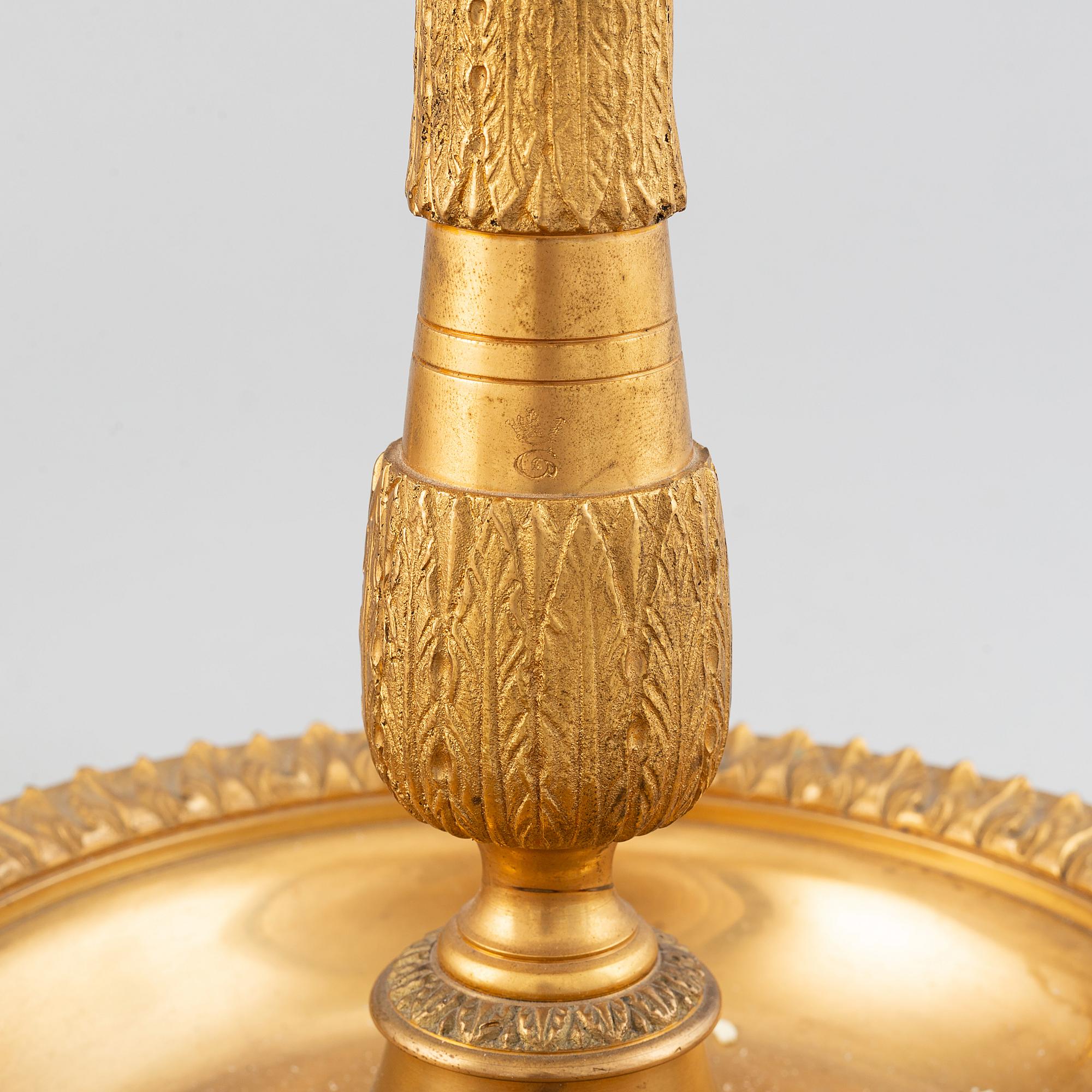 A pair of brass table lamps, Bouillotte lamps, sencond half of the 20th century.