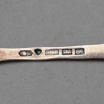 PARTI SILVER, 16 delar, bl.a CG Hallberg Stockholm 1936, vikt ca 403 gram.