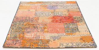 Paul Klee, matta, ”Florentinisches villenviertel”, maskingjord flossa, ca 200 x 140 cm.