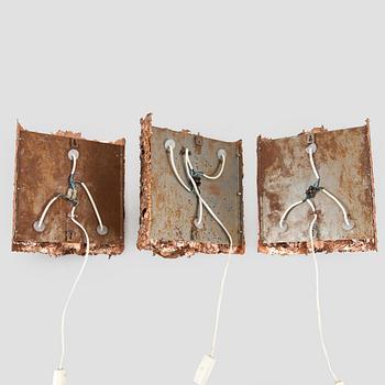 Aimo Ossi Kalevi Tukiainen, three 1960/70s wall lights for Oy Moonlight Ltd.