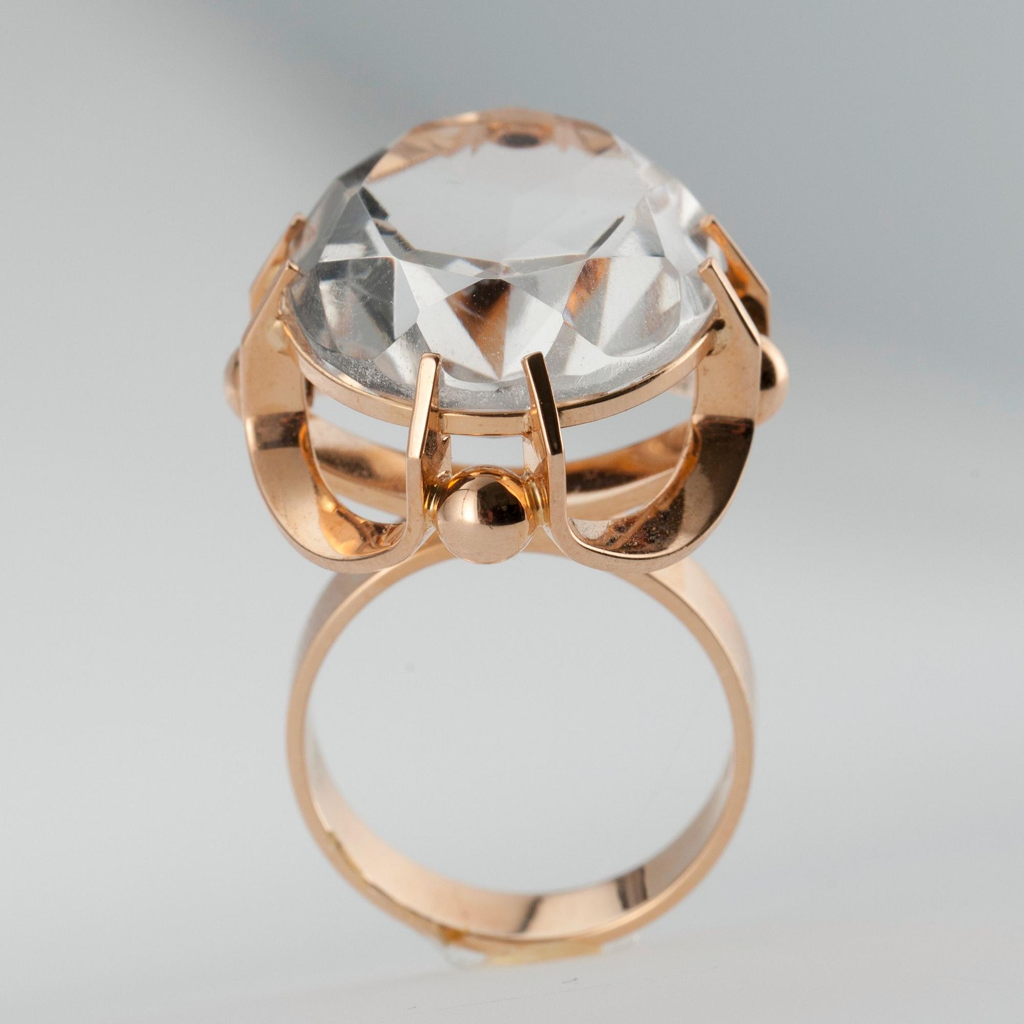 Elis Kauppi, RING, 14K guld, bergskristall, Kupittaan Kulta 1973.