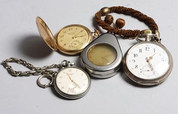 PARTI FICKUR, 4 st, bla silver, Longines mfl märken. 1900-tal.