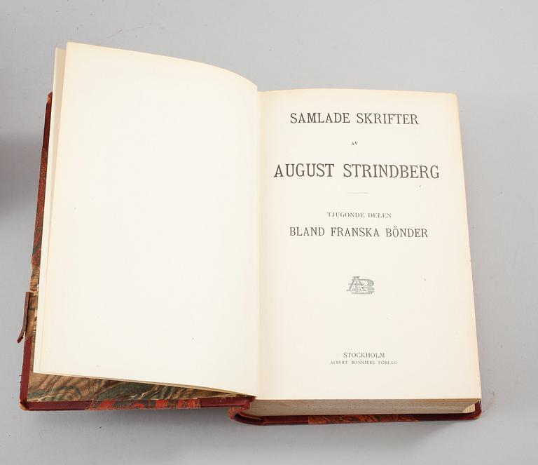 BÖCKER, 35 volymer, August Strindbergs Samlade Skrifter, Bonniers förlag, Stockholm, 1918-1921.