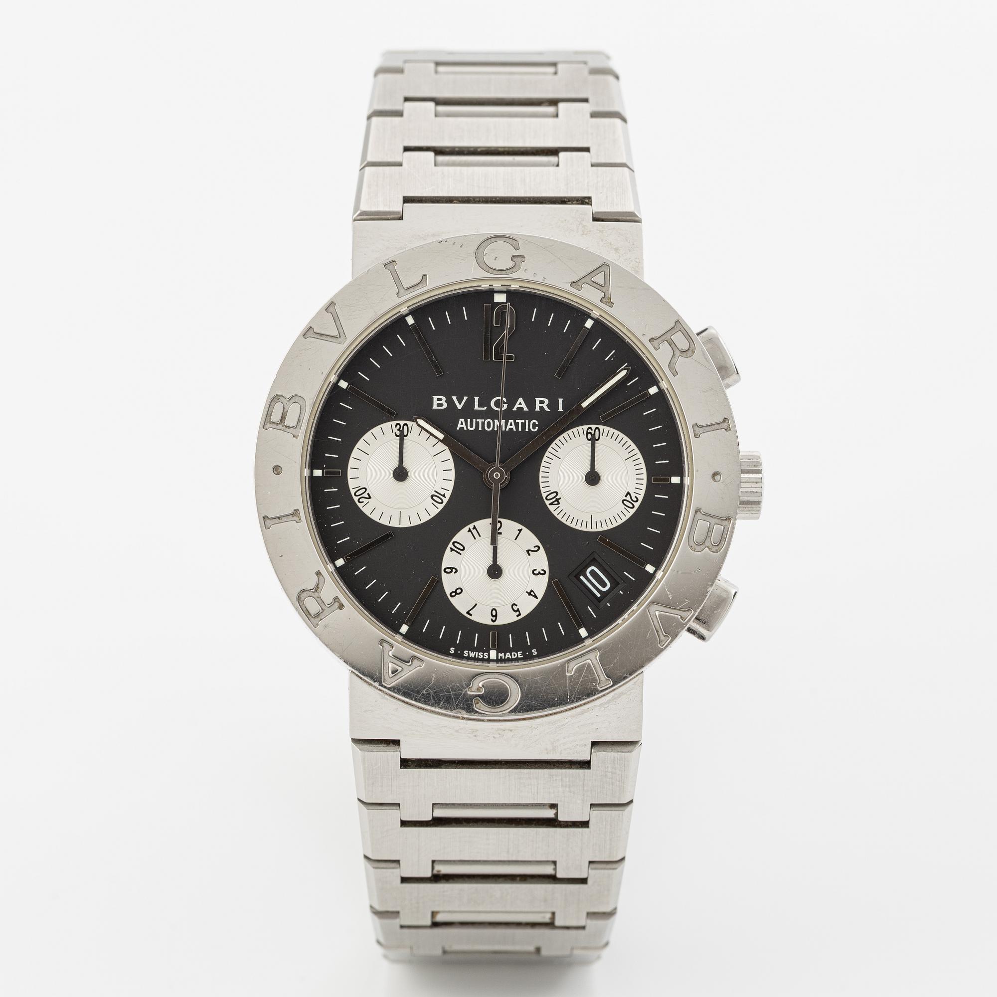 Bulgari, chronograph, wristwatch, 38 mm.
