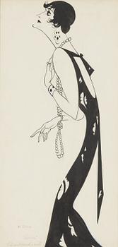 Einar Nerman, ink drawing, signed.