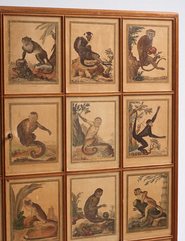 Josef Frank, 'Apskåpet' (The monkey cabinet), a rare cabinet covered with prints of different monkeys, Svenskt Tenn, Sweden ca 1941.