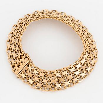 ARMBAND, 18K guld, X-länk.