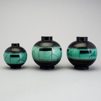 2 vases of the "V series", Ilse Claesson, Rörstrand 1930´s.