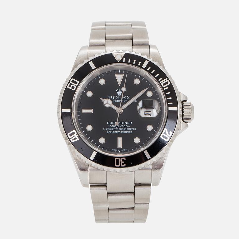 ROLEX, Oyster Perpetual Date, Submariner (1000ft=300m), wristwatch, 40 mm.