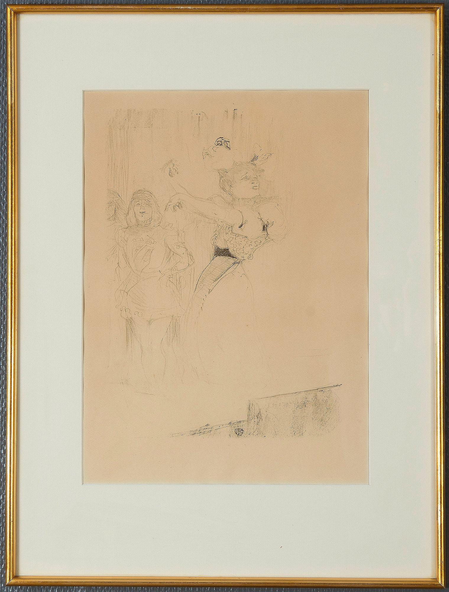 HENRI DE TOULOUSE-LAUTREC, hänen mukaansa, litografia.