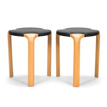 Alvar Aalto, a pair of 2003 'X600' stools for Artek.